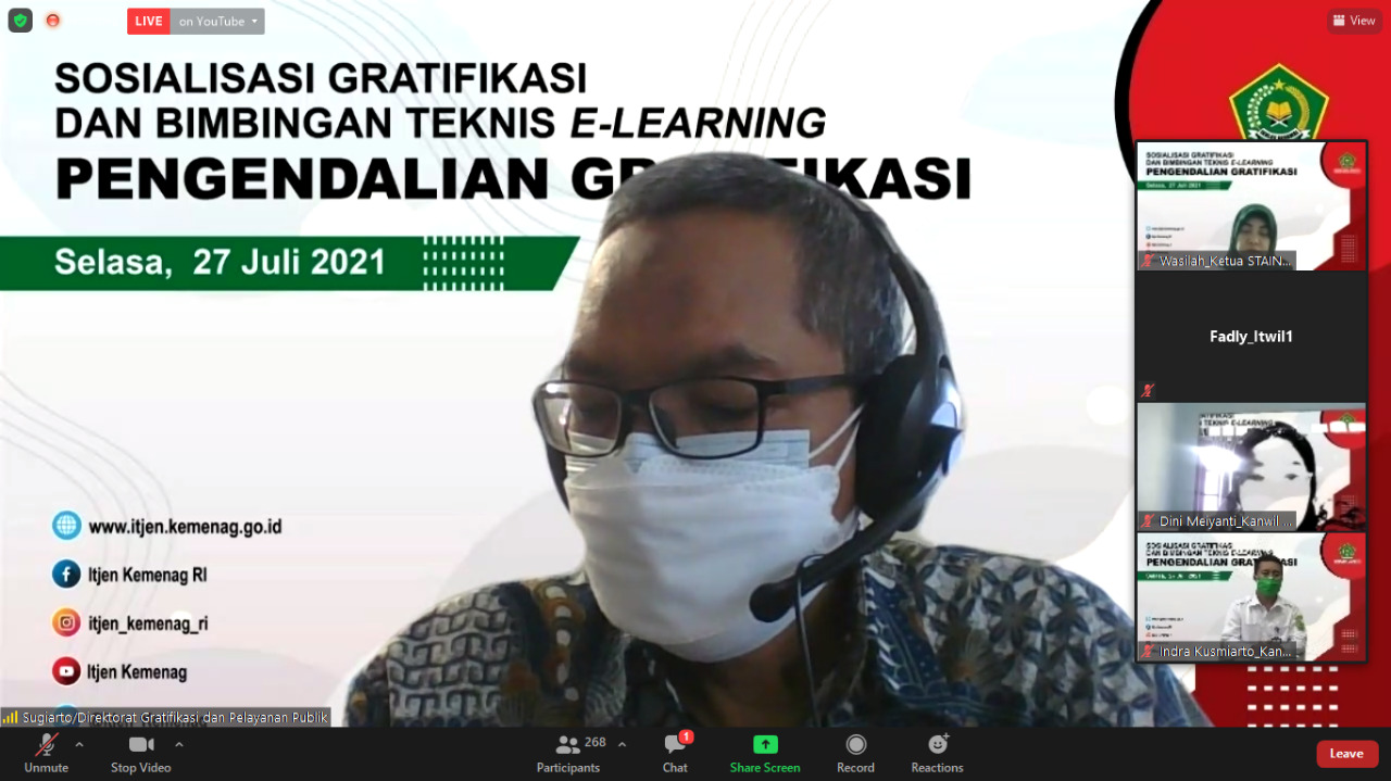 STAIN Majene mengikuti Sosialisasi dan Bimtek Gratifikasi bersama KPK dan Itjen Kemenag, Wasilah Sah